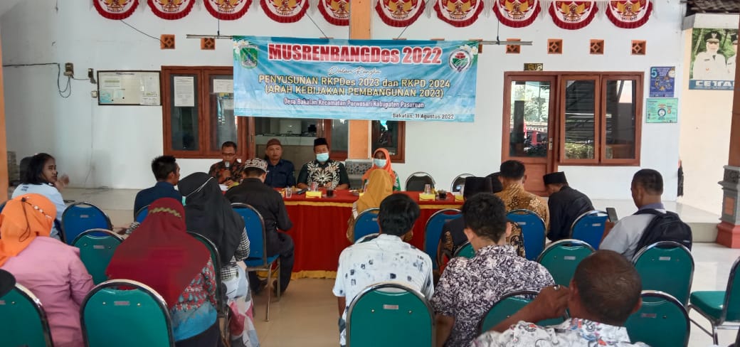 Giat musrenbang Desa Bakalan dihadiri Bapak Camat Purwosari